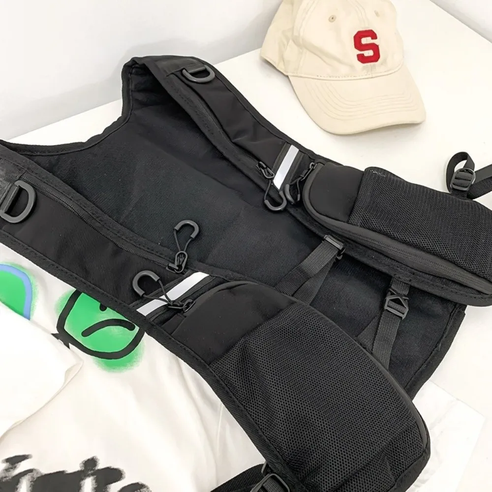 

Новая светоотражающая сумка-жилет, легкая нейлоновая нагрудная сумка с несколькими карманами, износостойкая уличная сумка для телефона для езды на велосипеде, бега