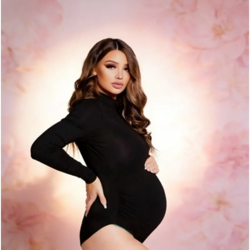 

Сексуальное боди для фотосессии с длинными рукавами для беременных - эластичная прозрачная сетка, плотный наряд для беременных для женщин, платье для фотосессии