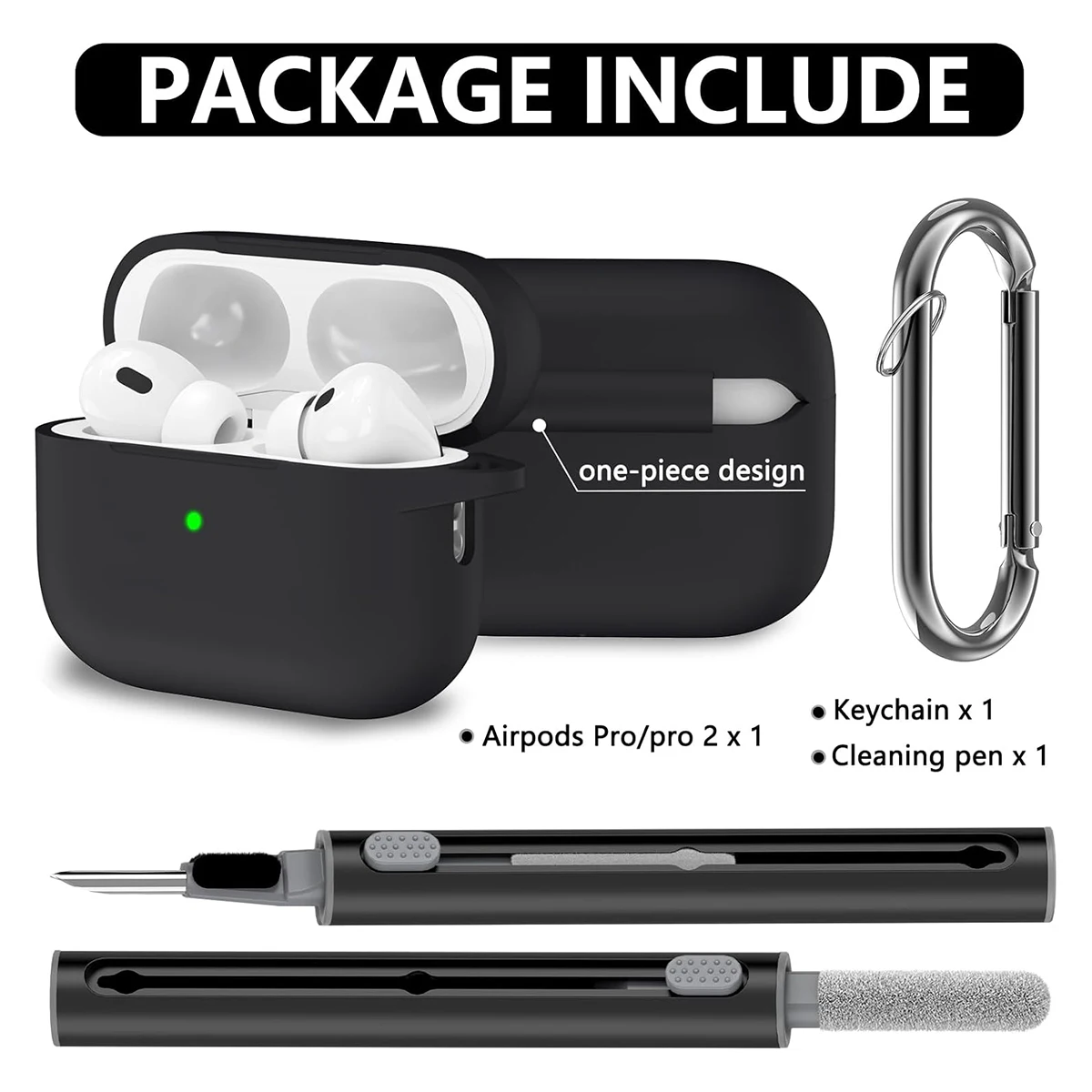 Airpods Pro Case Cover Met Schonere Set, Zachte Siliconen Beschermhoes Voor Apple Airpod Pro 2e/1e Generatie Case Voor Dames Heren