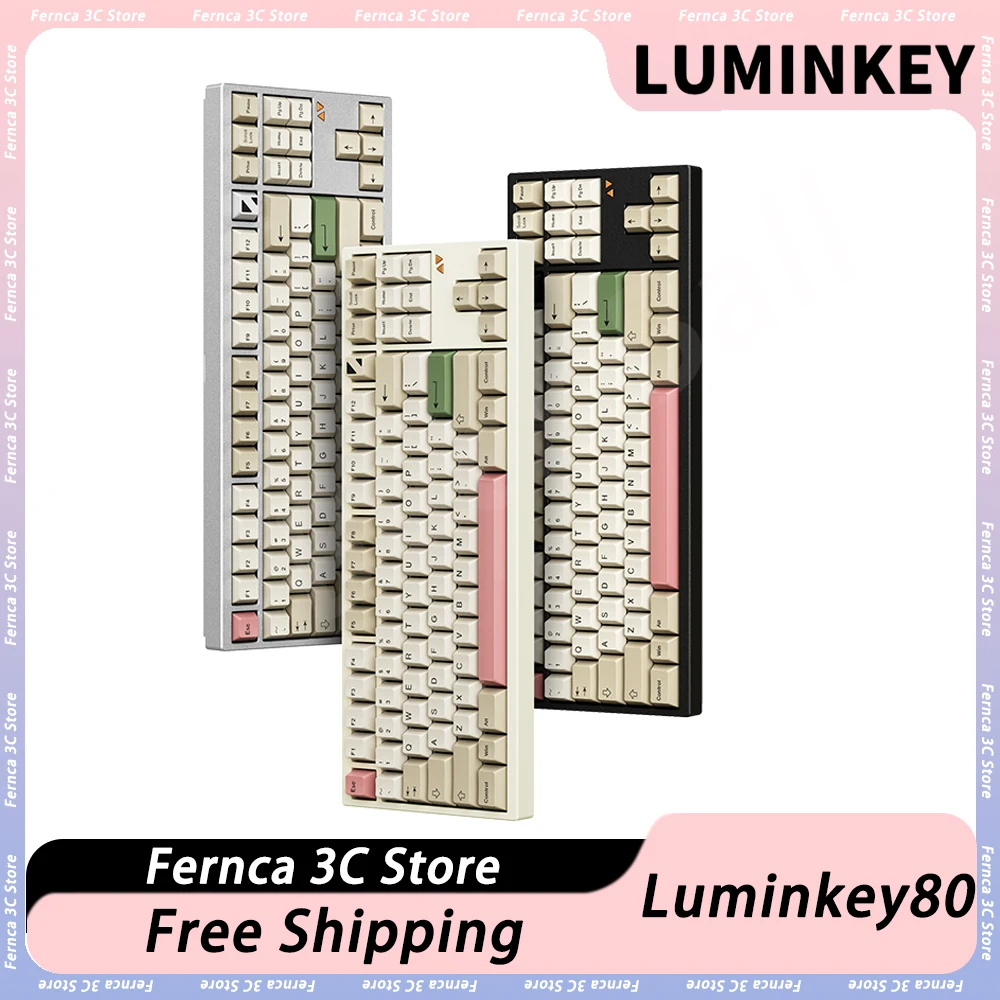 

Механическая клавиатура Luminkey80, трехрежимная игровая клавиатура из алюминиевого сплава с 88 клавишами, Hotswap, с прокладкой, эргономичная, для ПК, геймеров, Mac Man, подарки