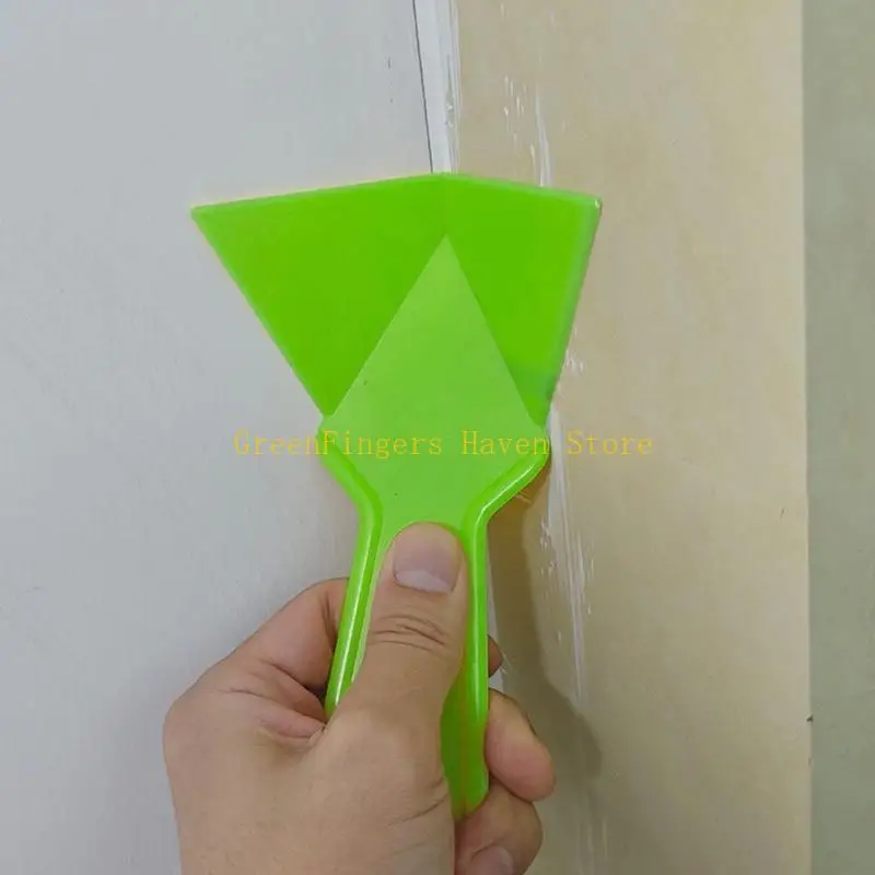 F68D Set of 3 Plastic Tooth Scrapers and Corner Trowel Tools for Spackle Application