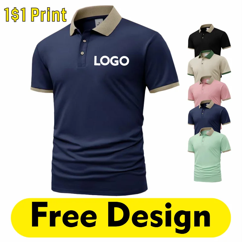 

2025 New Business Summer Short-sleeved POLO shirt Fashion Print Casual Men's Women's Pattern Embroidery Company Group Polo Top