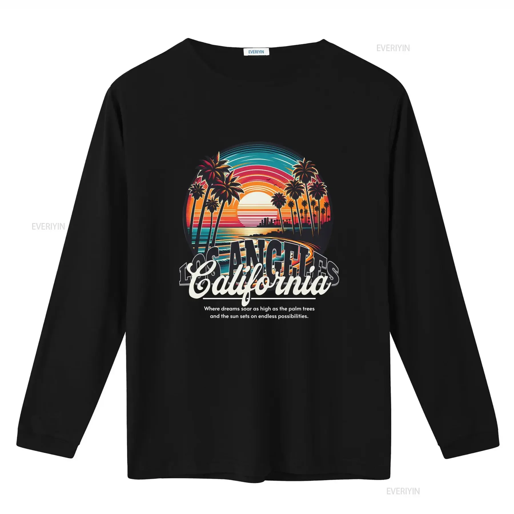 Los Angeles California City of Dreams Beach Sunset Palm Trees Softstyle T Shirt Where Soar Sun Sets on Possibilities vintage