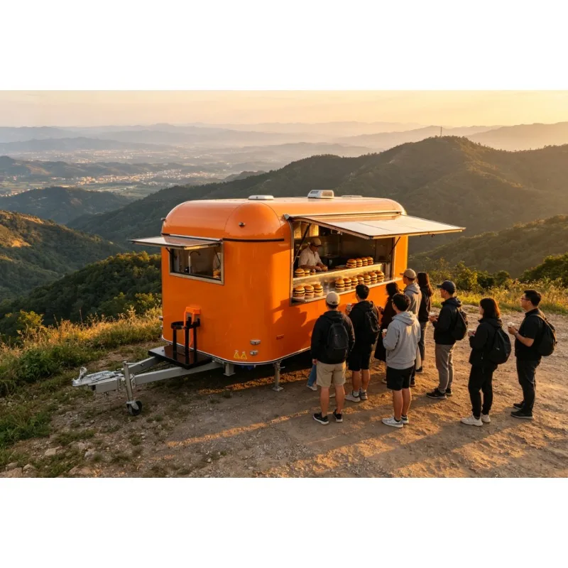 Customized Coffee Ice Cream Hot Dog Pizza Usa Standard Mobile Truck Air Stream Food Trailers Fully Equipped Fast Food Trailer