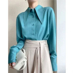 Woman Spring Autumn Style Blouses Shirts Lady Casual Long Sleeve Peter Pan Collar Blusas Tops