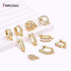 Earring Making Supplies Gold Plated Zircon Earring Hooks DIY Women Earring Jewelry Making Accessories Wholesale
