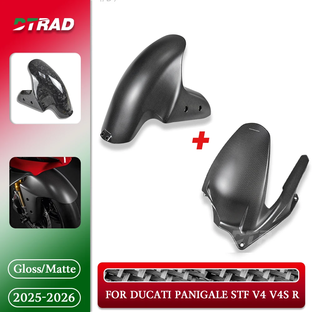 

For Ducati Panigale/Streetfighter V4 V4S V4R 2025-2026 Carbon Fiber Motorcycle Front Fender Rear Hugger Mudguards Splash Guards