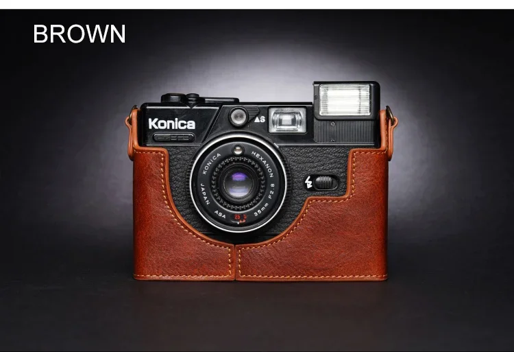 Handmade Genuine Leather Camera Case Half Camera Cover Bag for KONICA C35 EF3