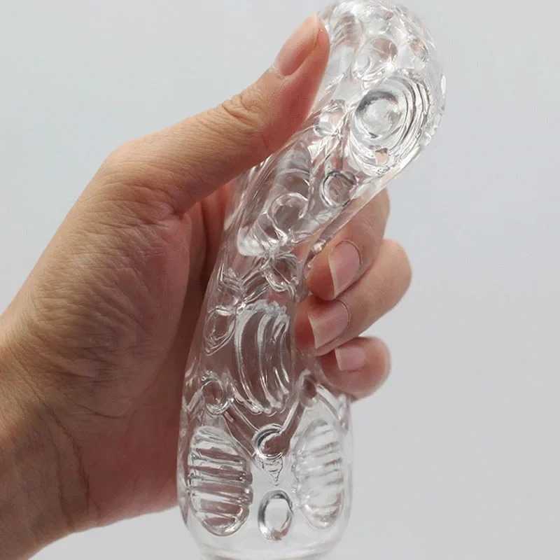 Masturbation for Men Pleasent Aircraft Cup Device Soft Transparent Pocket Vaginal Sleeve Training Adult Sex Toy for Male