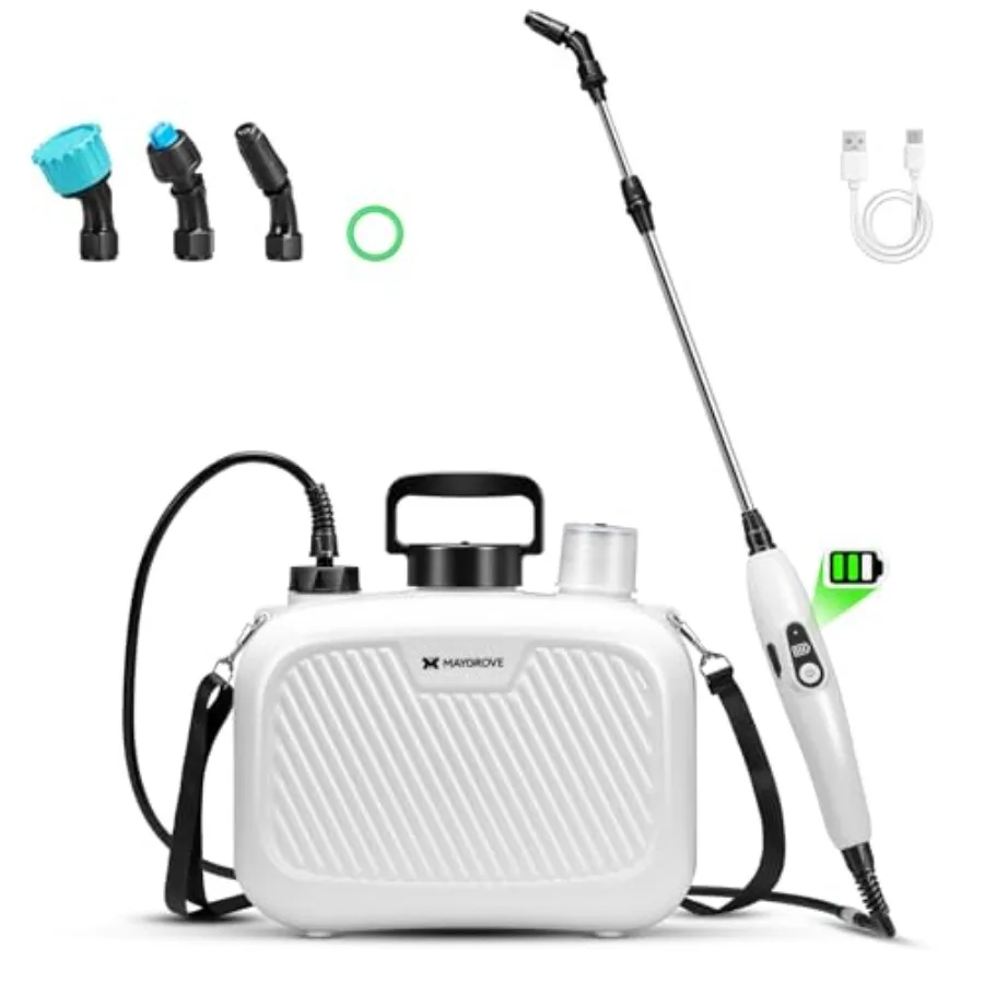 

2 Gallon Electric Sprayer Battery Powered Spray Bottle Automatic Water Pump Plant Mister Weed Yard Sprayer with 3 Nozzles Ergon