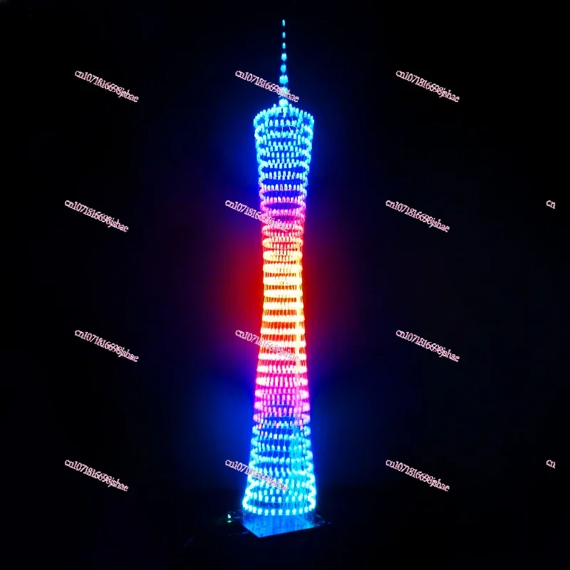 Super 32-layer Canton Tower Kit Colorful LED Light Cube Small Waist Music Spectrum Electronic DIY Production Parts