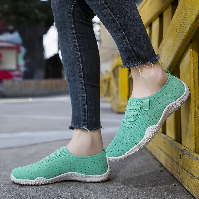 Damyuan malha tênis feminino respirável senhoras sapatos casuais ao ar livre antiderrapante mocassins andando tênis leves