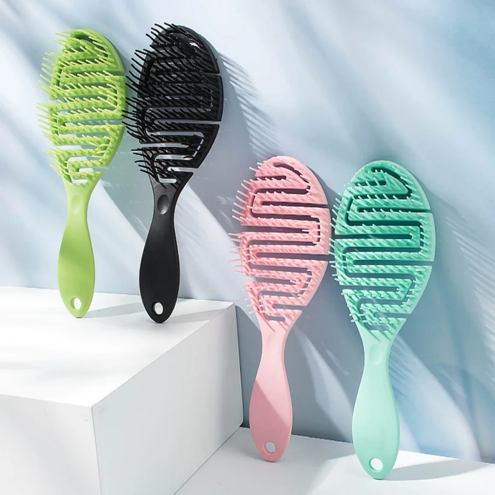 Macaron Cute Shaped Hollow Massage Comb Air Capsule Comb Dry Wet Dual-Use Head Meridian Comb Anti-Static Student Hair Comb