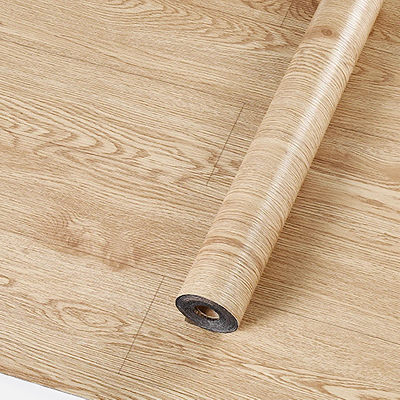 thicked wood grain Wallpaper decorative removable waterproof wall and floor sticker home decoration for living room bedroom