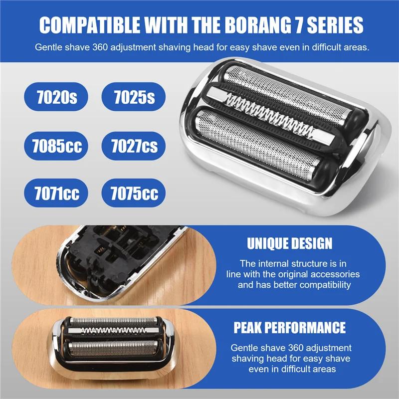

B15C 73S Shaver Foil & Cutter Replacement Part For Braun Series 7, 7020S, 7025S, 7085Cc, 7027Cs, 7071Cc, 7075Cc