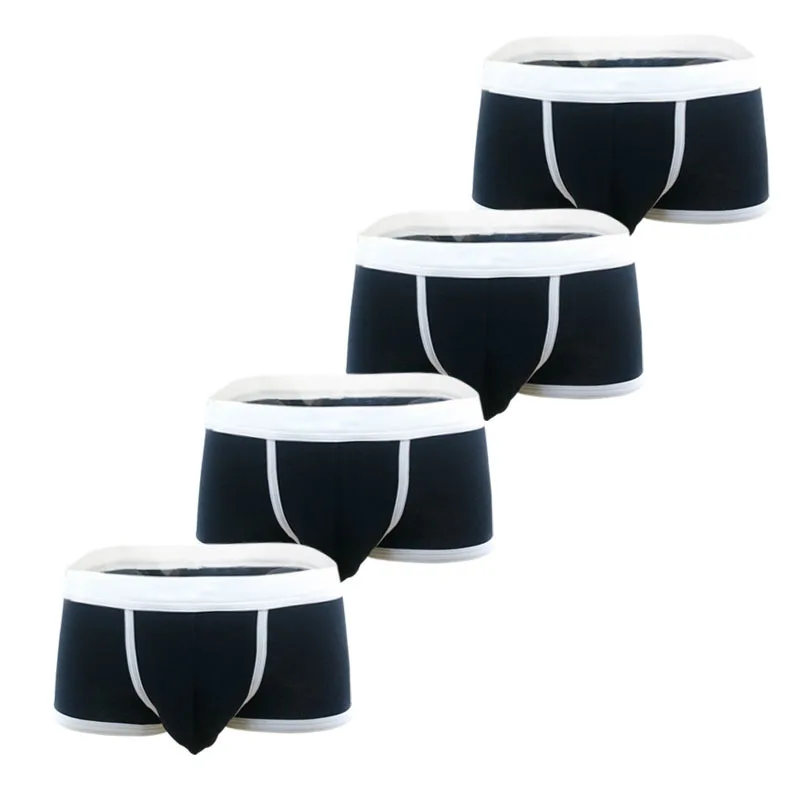 

4PCS Men Boxers Shorts Underwear Cotton Men's Low Waist Breathable Lingerie Panties Underpants Boxer Hombre Wholesale