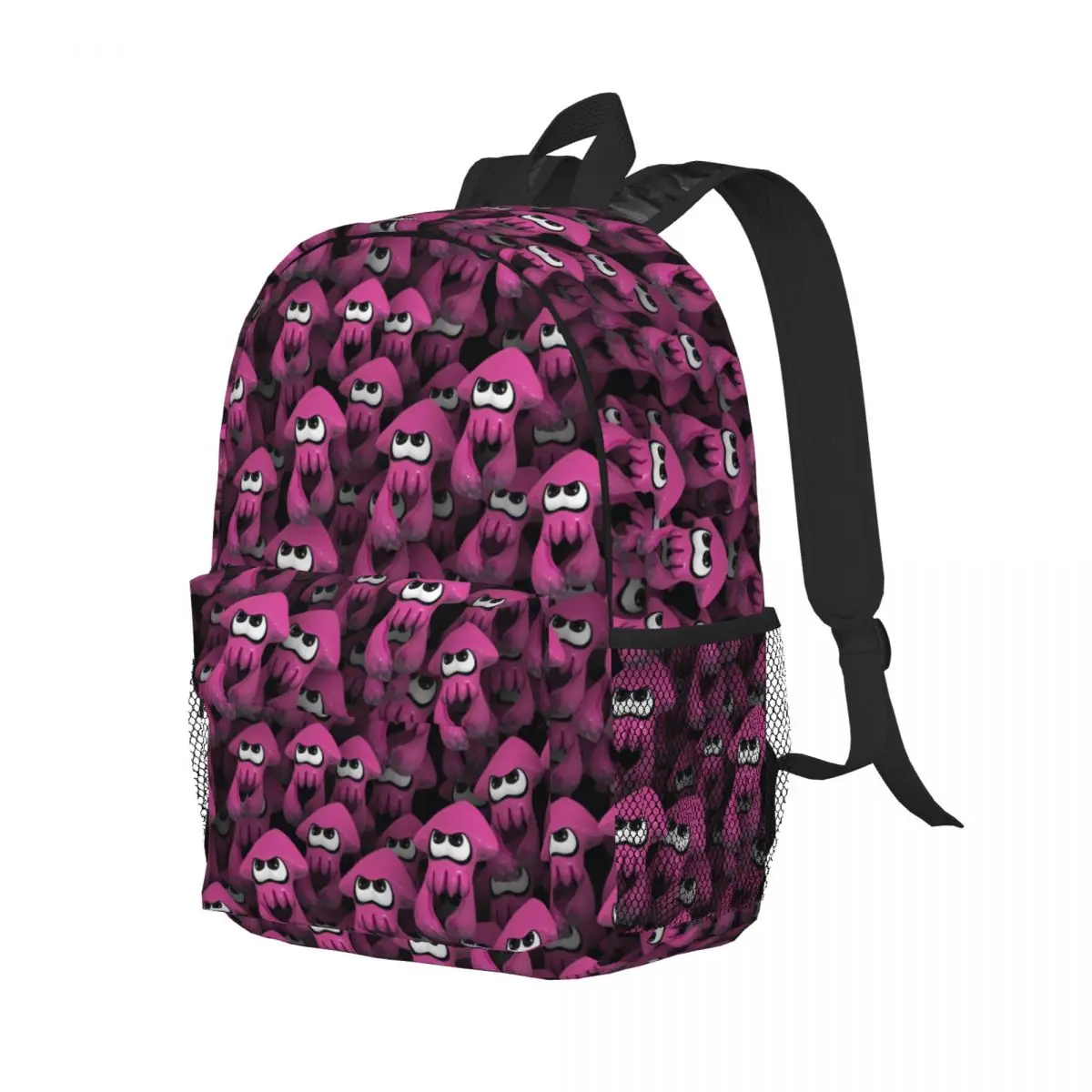 Splatoon Game Squids Mochila para meninos e meninas, mochila escolar, sacos de viagem universitária, homens e mulheres Bookbag, Fits 15 "Laptop, rosa