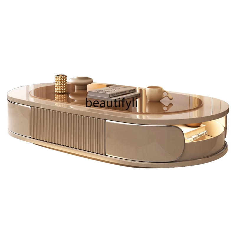 

Creative coffee table living room home designer high-end tea table small apartment simple oval drawer table