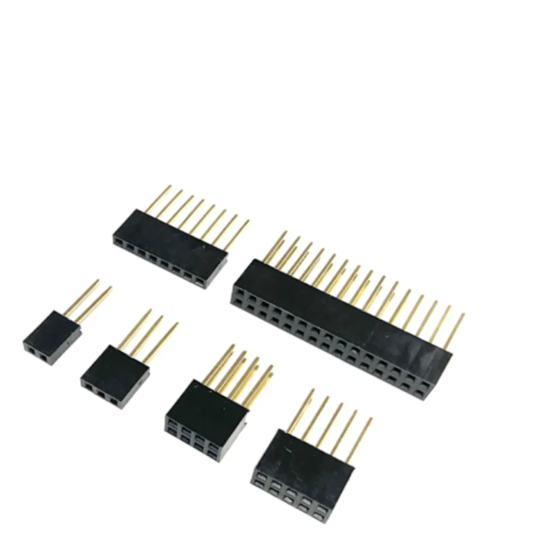 10PCS 2.54mm Single Double Row Female Long pins 11mm PCB Board Pin Header Socket Connector 2~20PIN For Arduino  Connector Socket