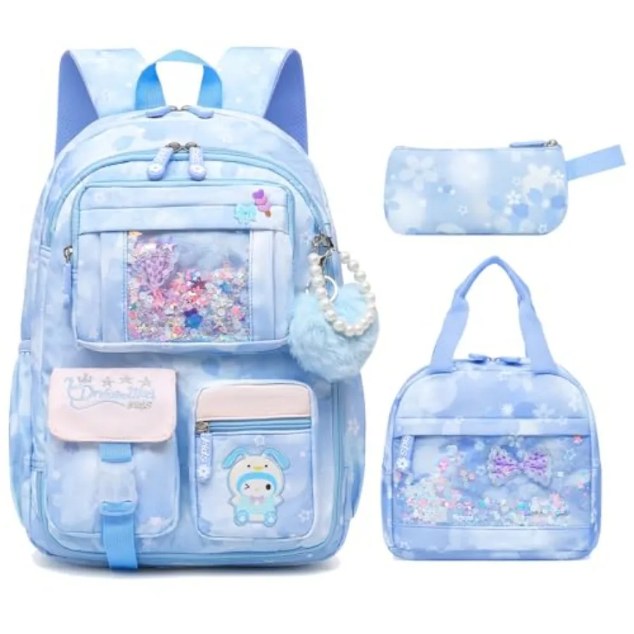 

Lovely Girls Backpack School Bag for Students Book Bag with Multiple Pockets Splash-proof 's Backpack ch Set