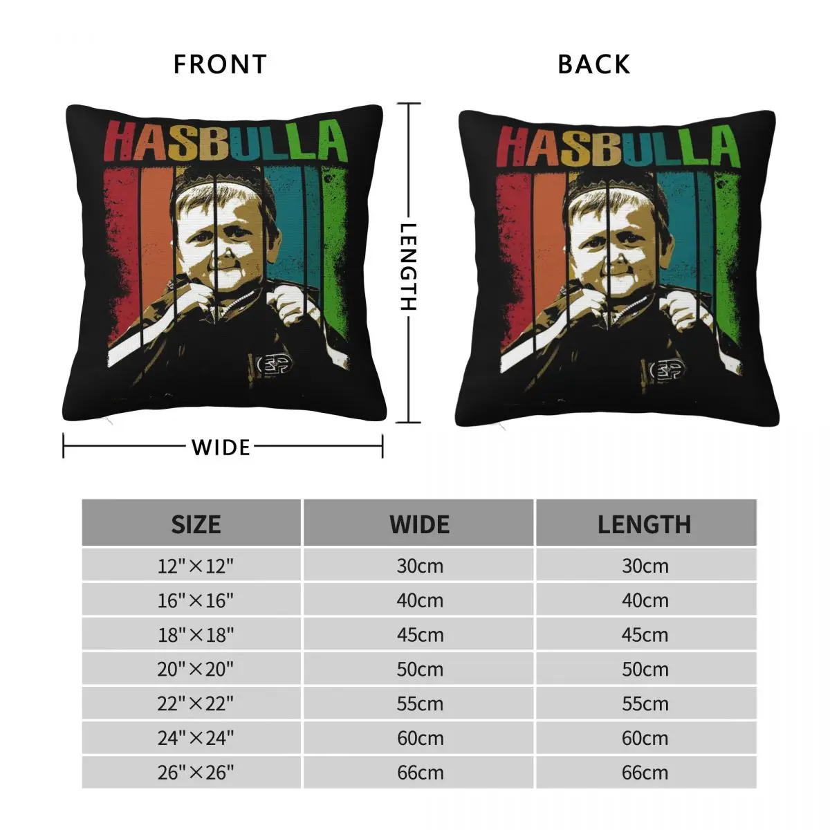 Inspirational Spirit Hasbulla Magomedov Enthusiasm Lighting Screens Square Pillowcase Pillow Cover Cushion Throw Pillow for Home