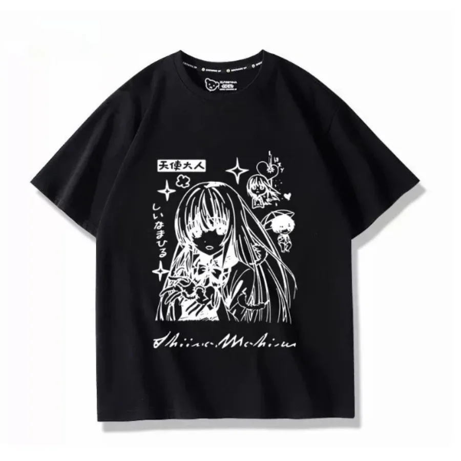 Anime The Angel Next Door Spoils Me Rotten Shiina Mahiru Oversized T Shirt Women Men Summer Crewneck Short Sleeve Graphic Tees