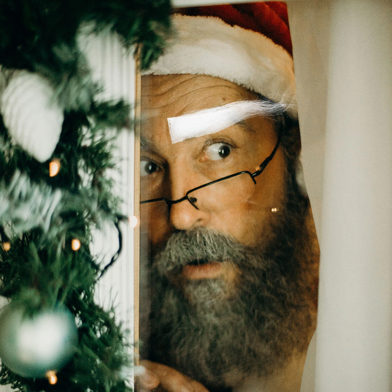 Masques de Noël avec sourcils du Père Noël, accessoires de Rh, olympiques Kiev illage, tenues de Noël, faux, 2 paires