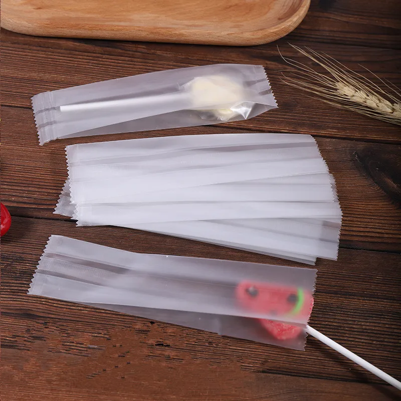 50Pcs Transparent Frosted Clear DIY Handmade Lollipop Candy Sugar Bags Machine Sealing Packaging