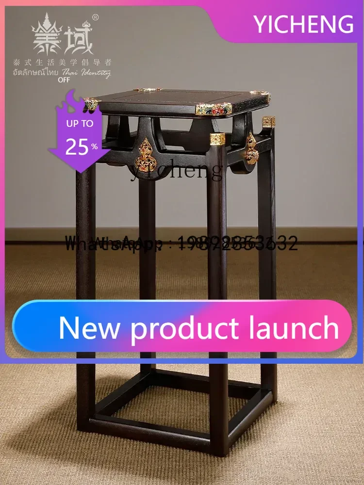 

G1 retro solid wood flower stand living room sofa small edge few South East Asia balcony art flower few