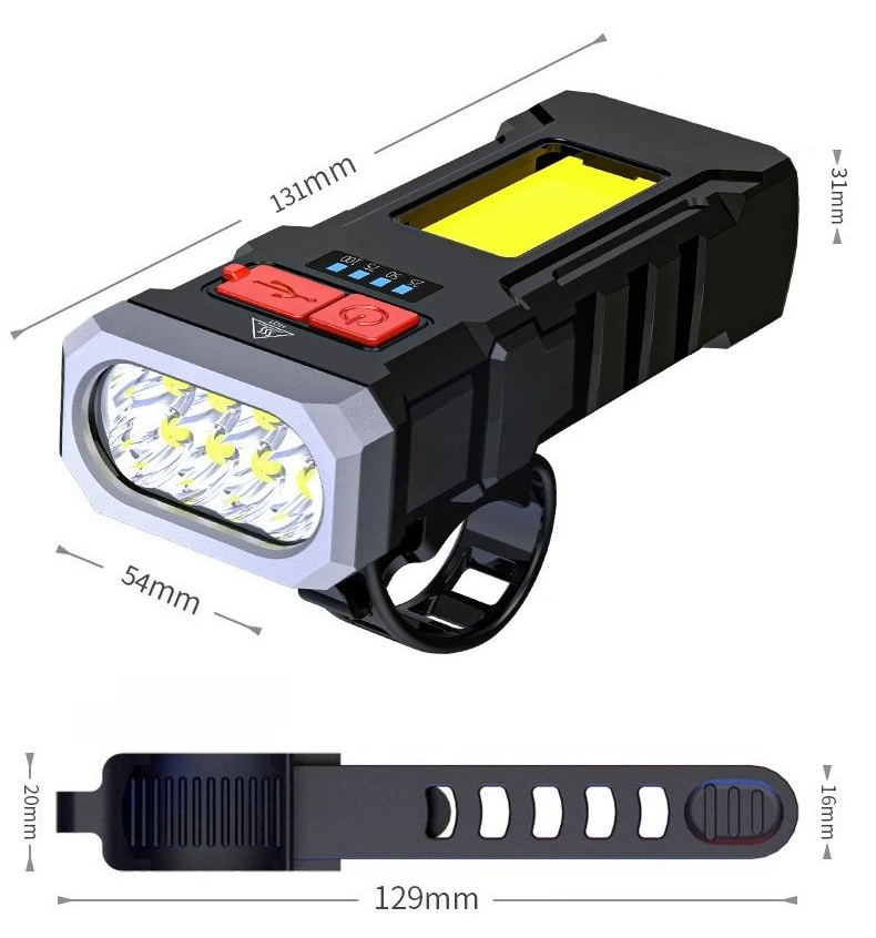 Bicycle headlights, night riding lights, rechargeable flashlights, bright lights, mountain bikes and road bikes
