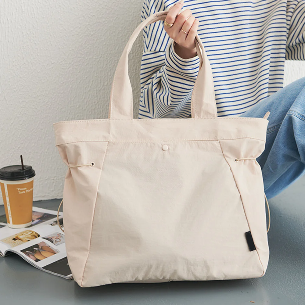 

Large Capacity Cloth Bag Simple Lady Soft Cloth Bag Female Shoulder Bag Tote Student Classroom Handbag