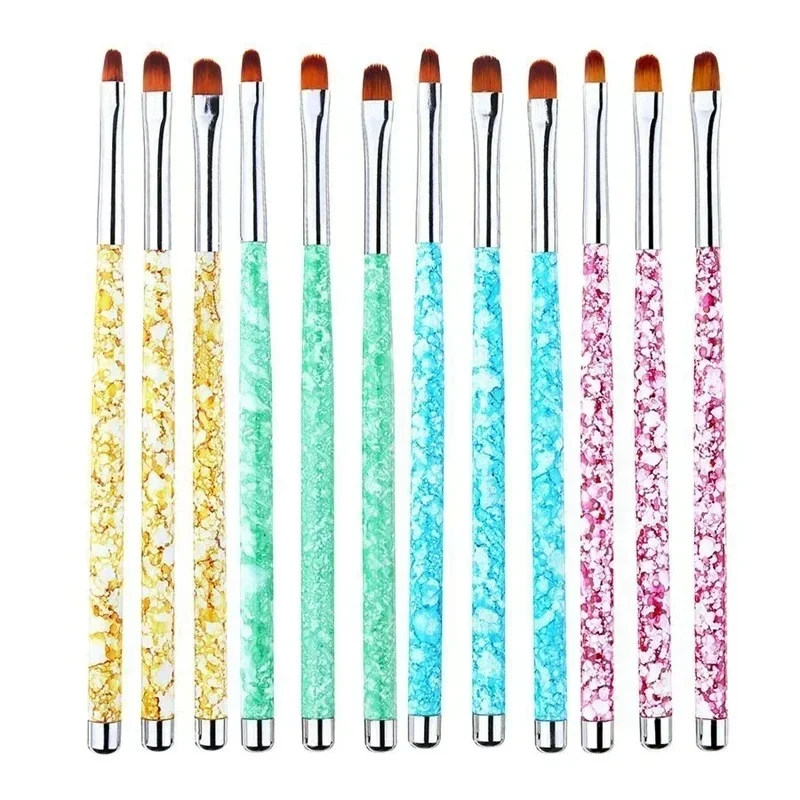 Gel Nail Brushes 3Pcs Set Petal Flower Design Art Pen for Professional Salon Manicure Extension