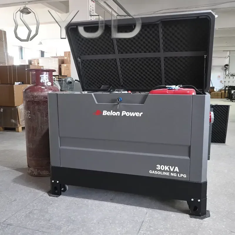 30KVA 4 Cylinder Multi Fuel Generator  Natural Gas Propane ATS Steel Frame Chassis OEM ODM 15KW 20KW 25KW