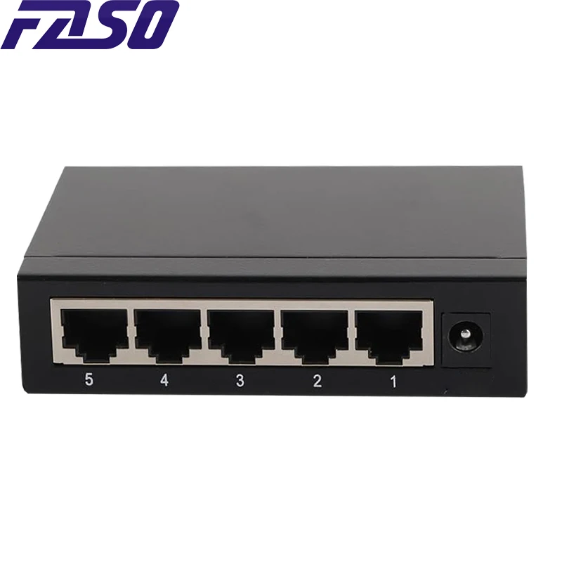 Switch di rete Ethernet a 5 porte 10/100/1000 Mb Guscio in ferro Supporta full duplex/metà duplex RJ45 MDI/MDIX Adatto per ufficio domestico