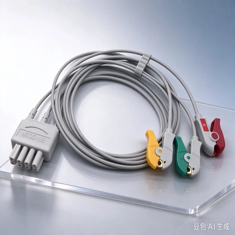 Wire For Nihon Kohden BR-903 / JC-906P / BSM-2353 Monitors 3-Lead Split ECG Cable Leadwire