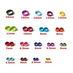 DIY Customized Aluminum Bird Foot Ring Inner Diameter 3~16mm Suitable for All Kinds of Parrots Pigeons 50 Pcs/color