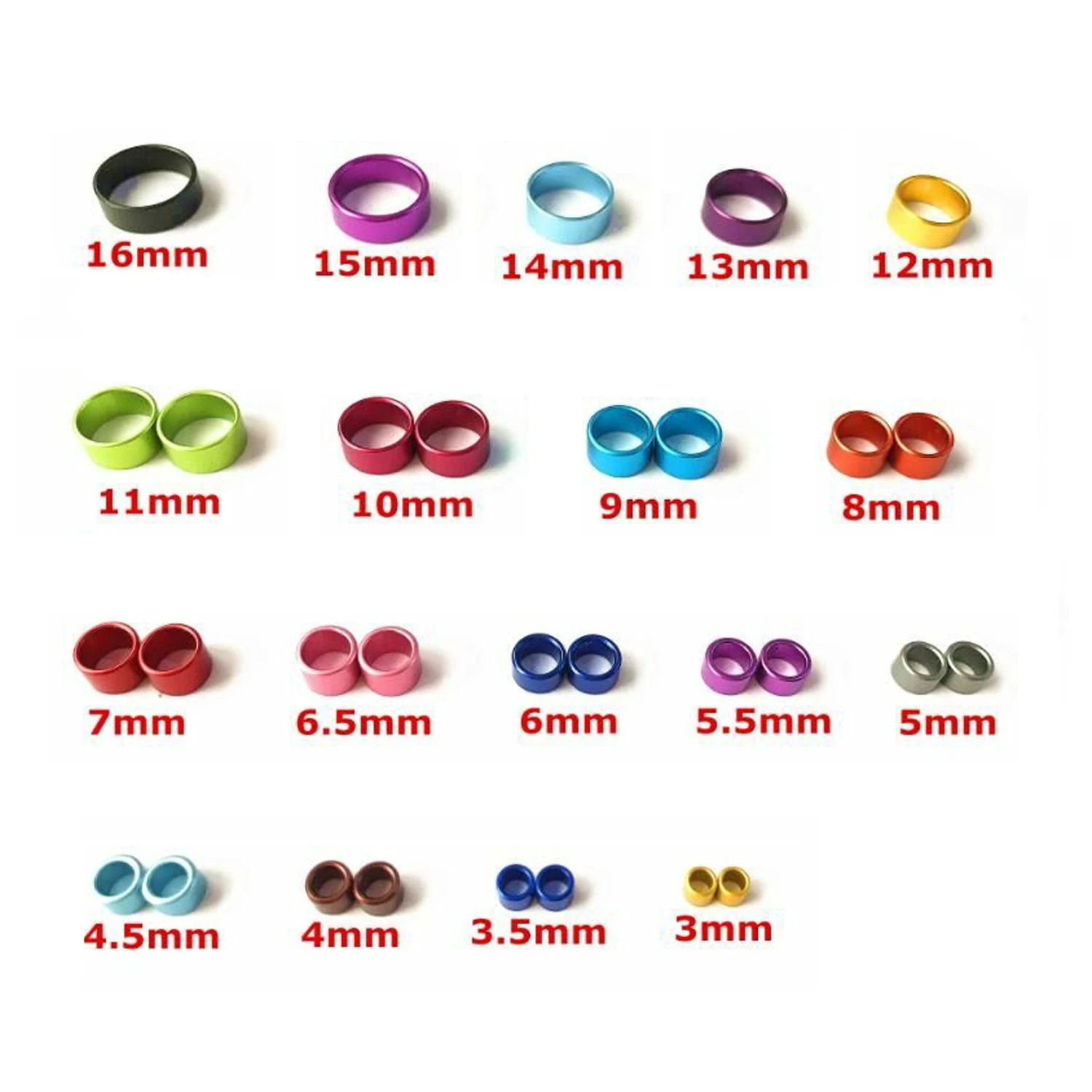 DIY dostosowany aluminiowy pierścień na stopę ptaka średnica wewnętrzna 3 ~ 16mm nadaje się do wszystkich rodzajów papug gołębie 50 sztuk/kolor