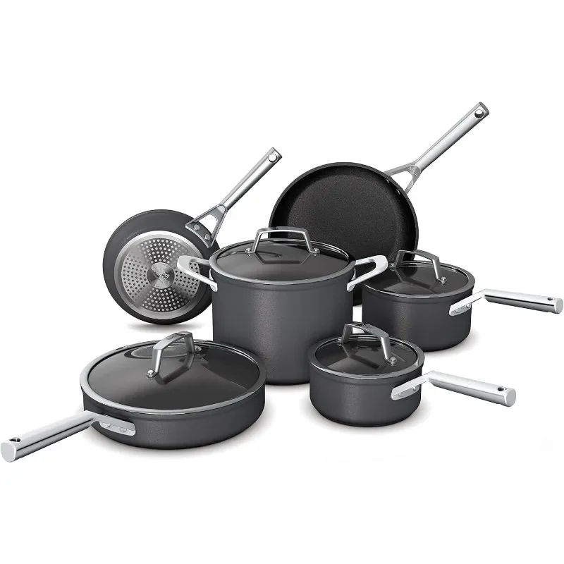 Premium Hard-Anodized 10 Piece Pots & Pans Set Premium 10-Piece Bakeware Sheet Set  Cooking Pot