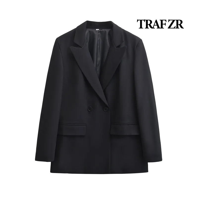 TRAF ZR Tailored Coats Blazers Female Fall Fashion Double Breasted Blazer Coats Women's Autumn Coat Elegant Luxury Women's Coat