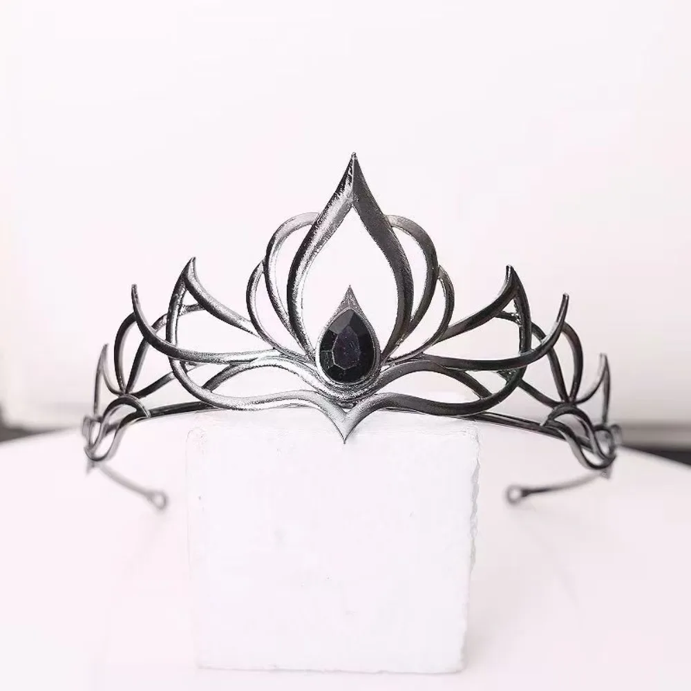 

Hair Accessories Black Silver Color Gothic Treasure Crown Minimalist Hollow Out Elves Crown Cool Wedding Headwear Cosplay Prop