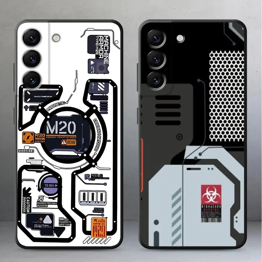 Case for Samsung Galaxy A57 A25 A24 A32 A55 A37 A22 A73 A51 A53 A35 A52 A36 A26 A23 Phone Cover A72 A71 Retro Mecha Style