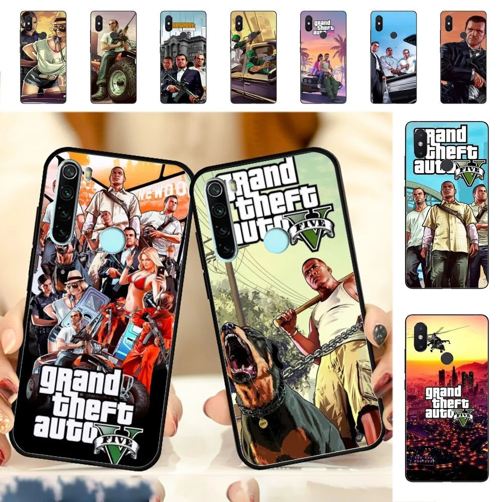 Video Game G-Grand T-Theft A-Auto Phone Case For Redmi Note 4 X 5 A 6 7 8 T 9 9S 10 11 11S 11Epro Poco M3 Pro