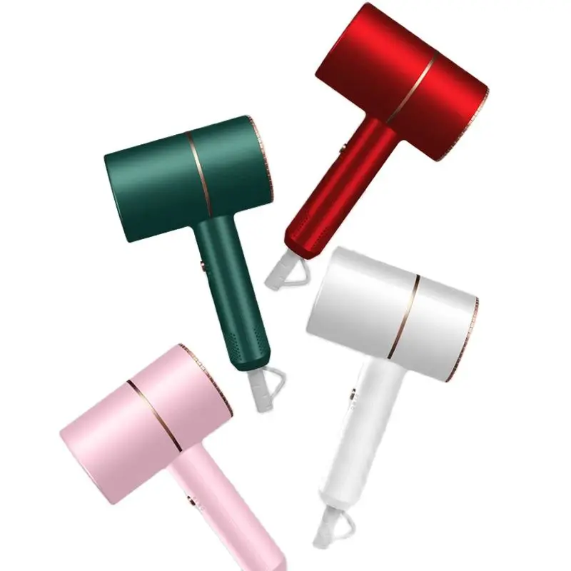 Secador de cabelo com concentrador, secador de cabelo do agregado familiar 800w para secagem rápida, secador de cuidados de cabelo claro azul mudo, ar frio e quente