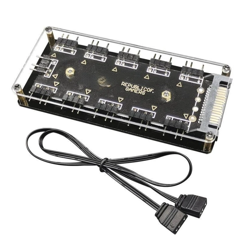 3-pin Connector ARGB Splitter Plug-and-play Installation Supports Up To 10 Devices Even Power Distribution For LED Strips