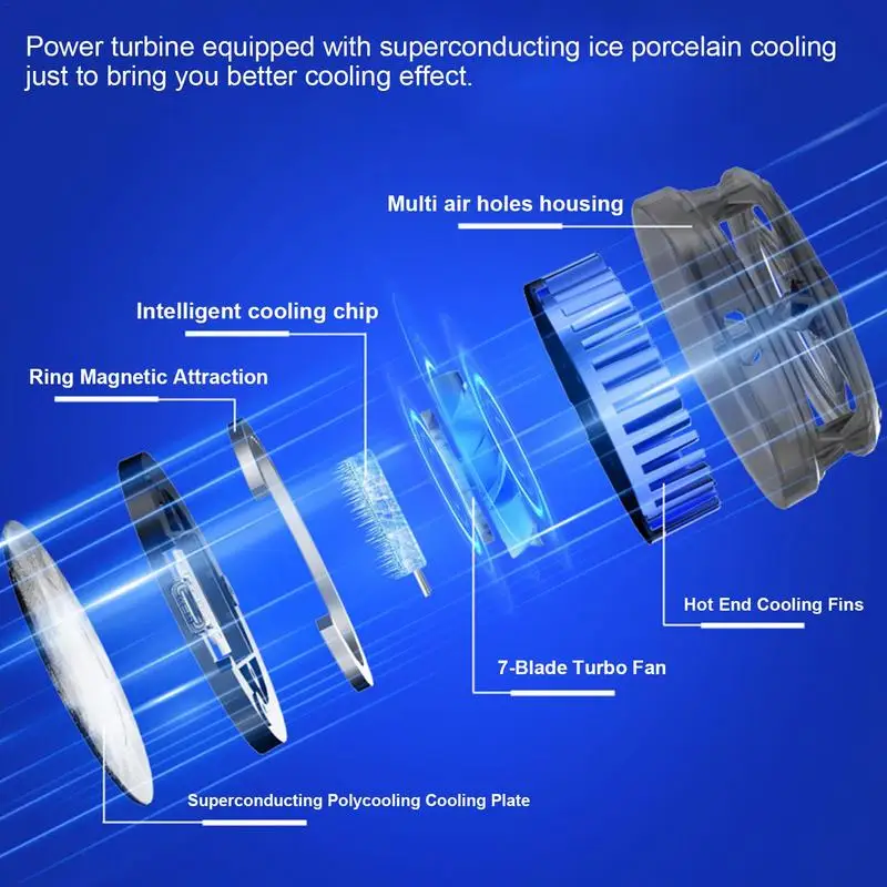 Semiconductor Mobile Phone Cooler Radiator Strong Cooling Magnetic Mobile Phone Cooling Fan