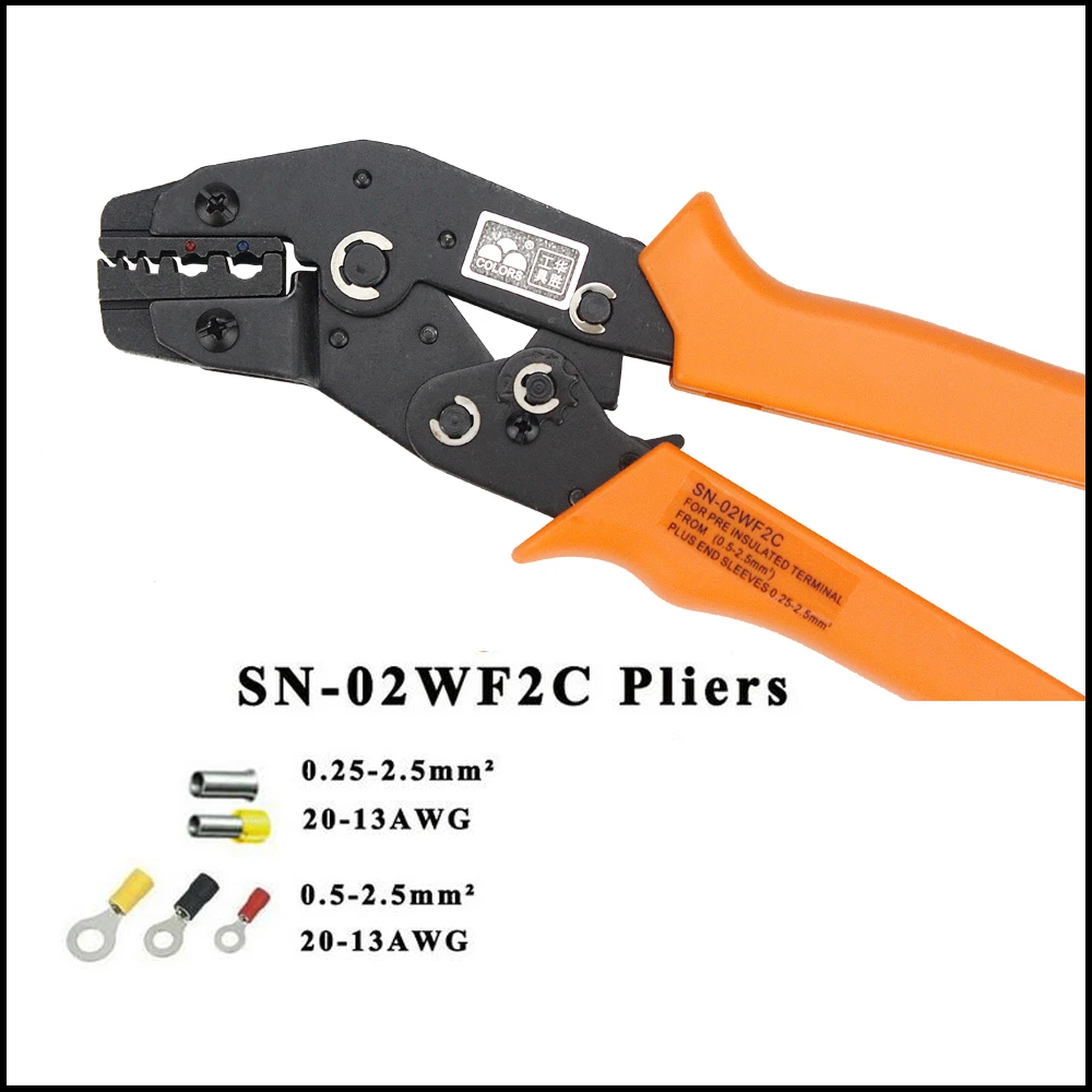 

SN-02WF2C Tool jaw pliers mini crimping terminal pliers non-insulated ferrules insulated terminal