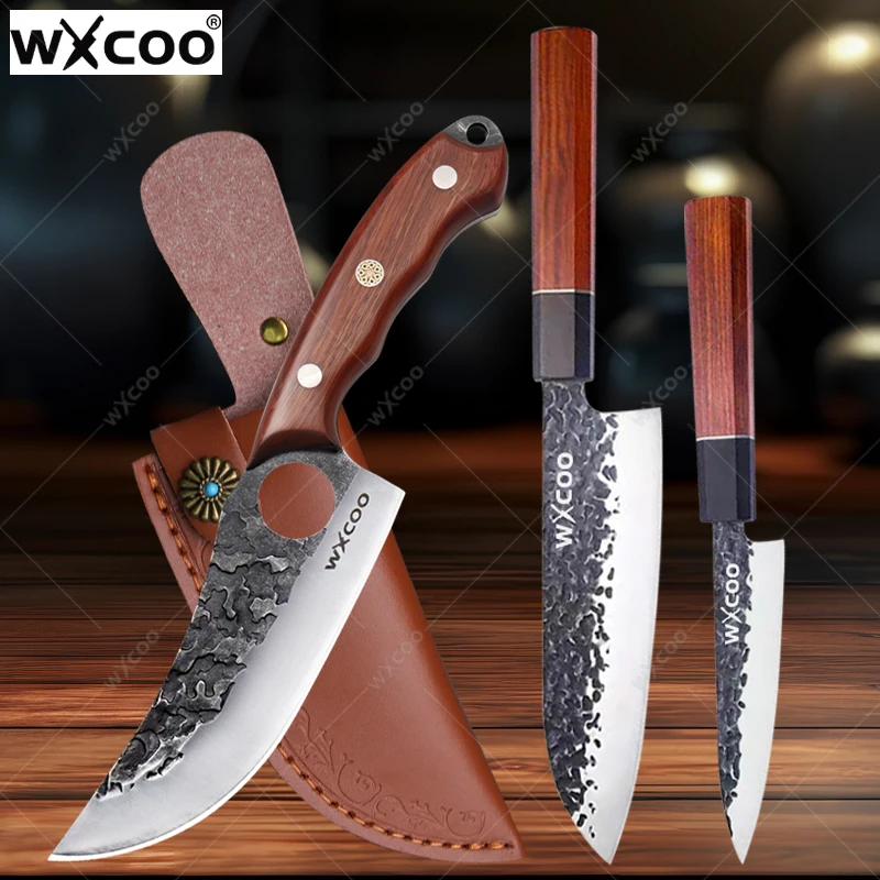 

Kitchen Knife Multipurpose Hand-forged Butcher Boning Knives Japanese Chef's Knife Meat Cleaver Vegetable and Fruit Knife
