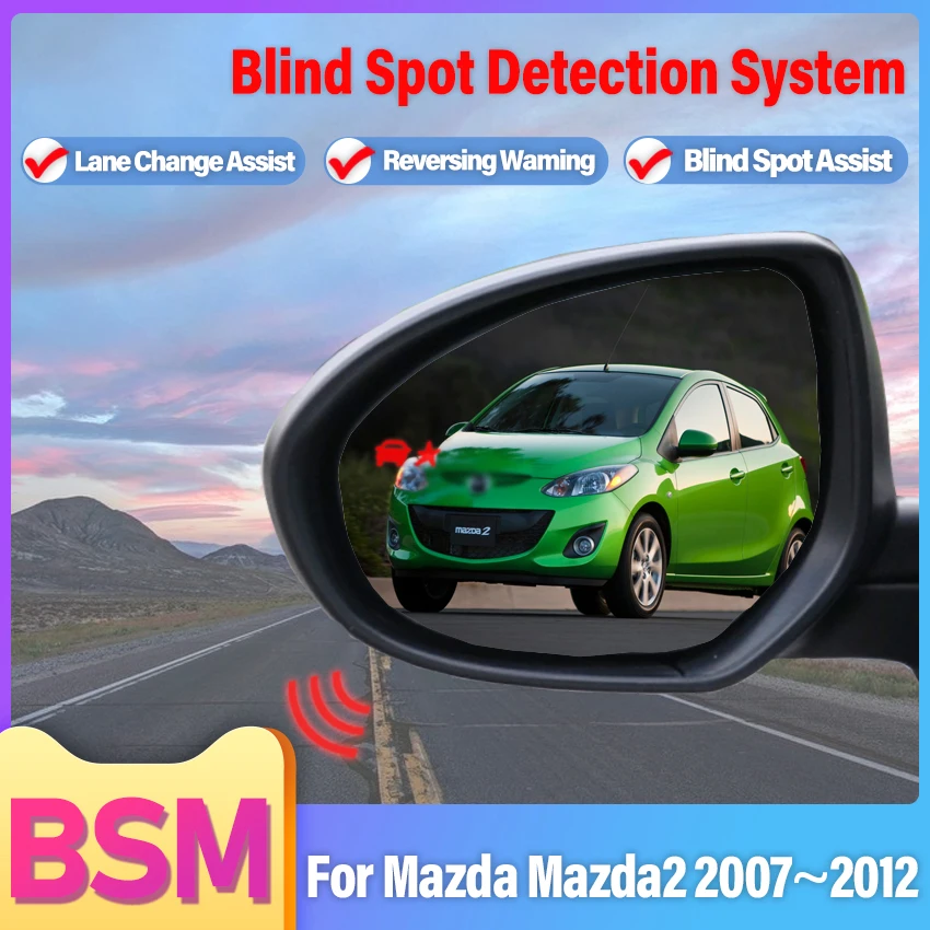 Millimeter Wave Radar blind spot detection system BSD BSA BSM Monitoring Change Lane Aided Parking For Mazda Mazda2 2007~2012