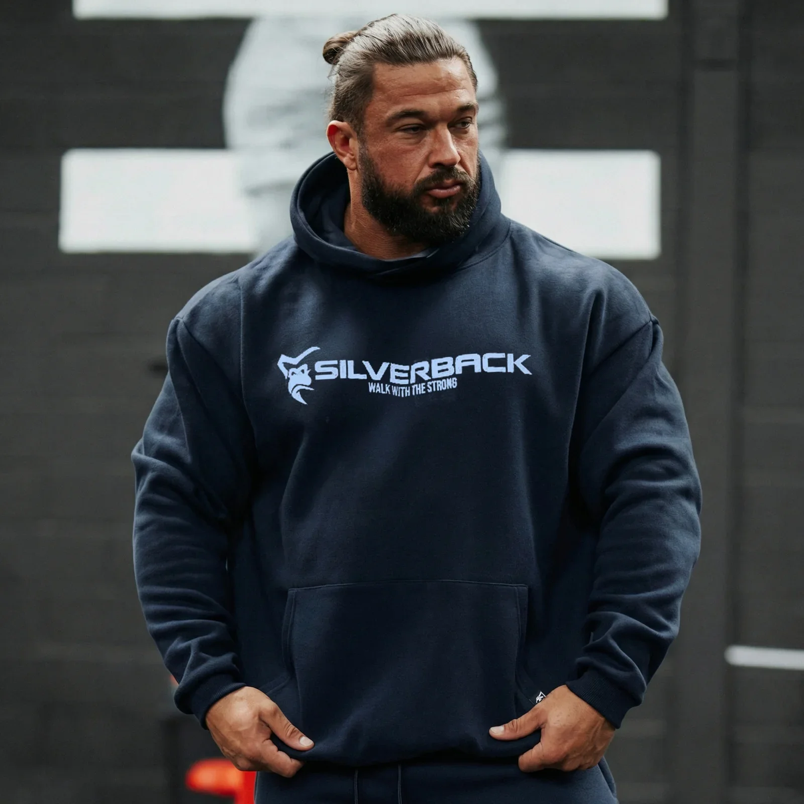 SILVERBACK Ventis Heavy Weight Oversized Pull Hoodie Sweatshirts Fashion Fitness Training Loose Print Heavyweight Men Hoodies