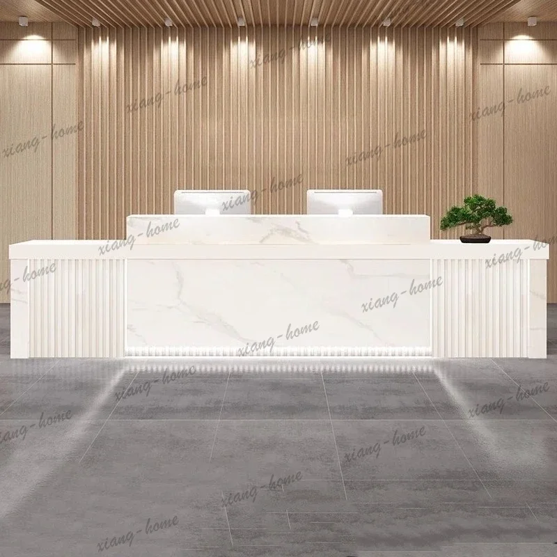 lsCustomized Beauty Reception Desk Exquisite Nordic Unique Design Reception Desks Creative Modern Schreibtisch Office Furniture